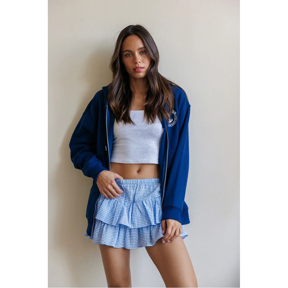 ❥𝐋𝐀𝐙𝐘 𝐒𝐔𝐍𝐃𝐀𝐘: Cape Cod Embroidered Fleece Zip-Up Hoodie - Navy